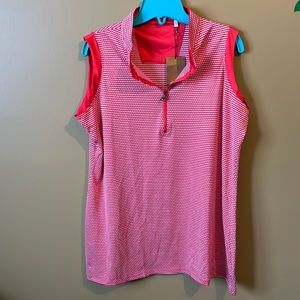 Women’s size 1x Lopez DeLux Dri red/white sleeveless shirt